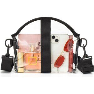 Clear Stadium Approved Crossbody Bag Transparent PVC Purse for Sports, Concert